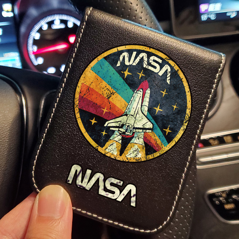 NASA Personality Creative Driver's License Driving License Driving License Holster Driver's License Protective Case Genuine Leather Card Bag Men and Women
