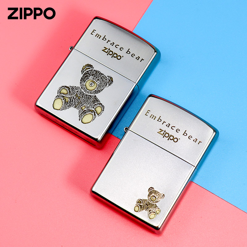 zippo lighter original dress cute little bear zppo men personality customize diy kerosene Zppo female lettering