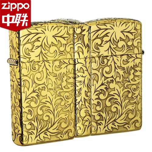 zippo Оригинальная медная резная мужская зажигалка на керосине