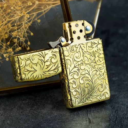 zippo Оригинальная медная резная мужская зажигалка на керосине
