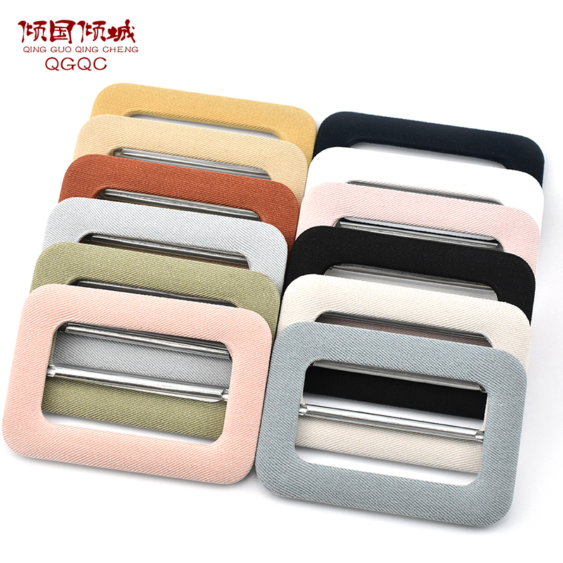 Bag cloth waist buckle Women's coat windbreaker button Belt adjustment buckle Square Japanese word buckle decorative clothes button wild
