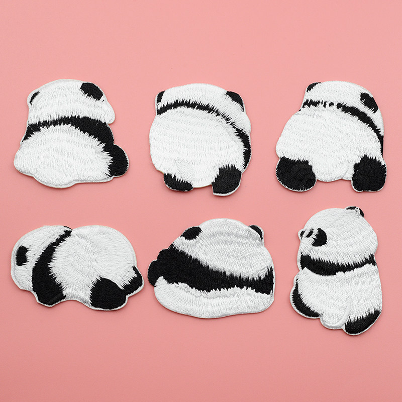 Clothes patch stickers Cute Panda pattern decorative stickers Fashion pants hole repair embroidery cloth patch patch stickers