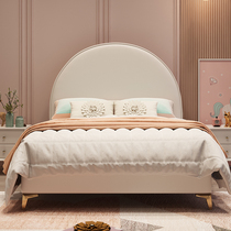 Eurostyle light extravagant girl bed upscale soft bag solid wood children leather bed 1 5 m childrens room 100 hitch a boy single bed