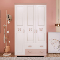Nordic Children Wardrobe Containing Cabinet Bow Tie Girl Modern Minima Solid Wood 23 Door Wardrobe Bedroom Multifunction