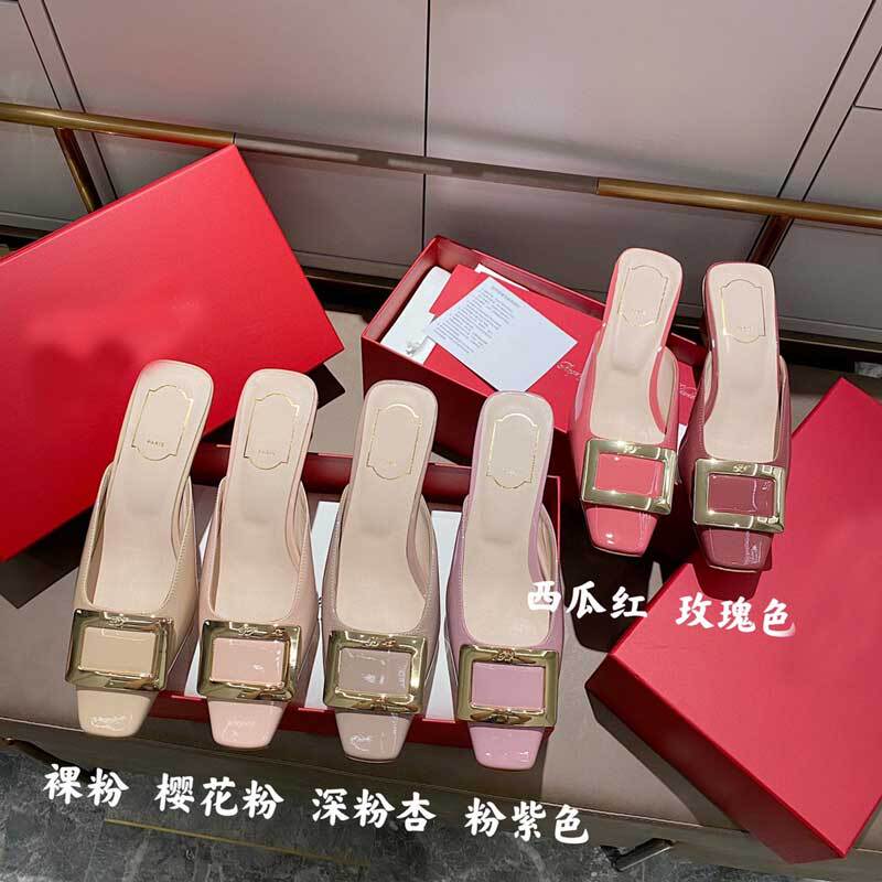 Just Buy It! They Look Sweet on the Feet~ Square Buckle Closed-Toe Mules for Women, Fashionable for Summer 2026, New Square-Toe Sandals for Outdoor Wear