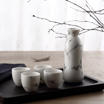Sakura Pavilion marble pattern Japanese wine set set ink pattern sake pot white wine cup yellow wine warmer wine dispenser