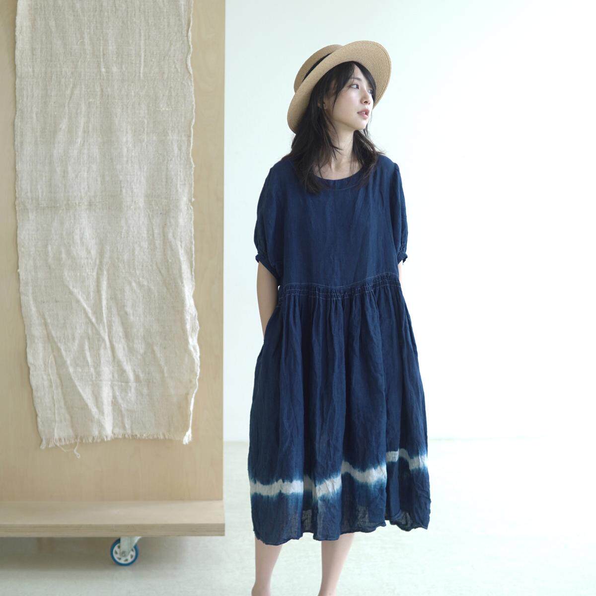 藍染ワンピース ショップ Fete Workshop ワンピース Pinkoi