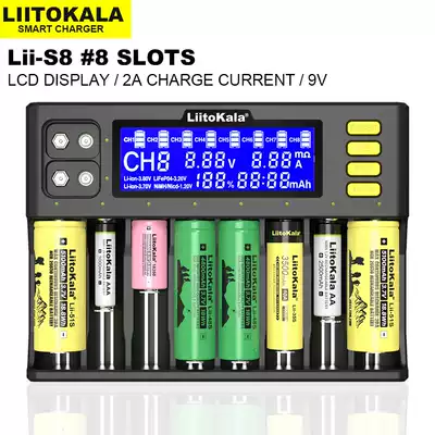 Lii-S8 Smart Charger 18650 Battery 26650 21700 Iron Lithium Ni-MH 1 2V5 No. 7 Toys High