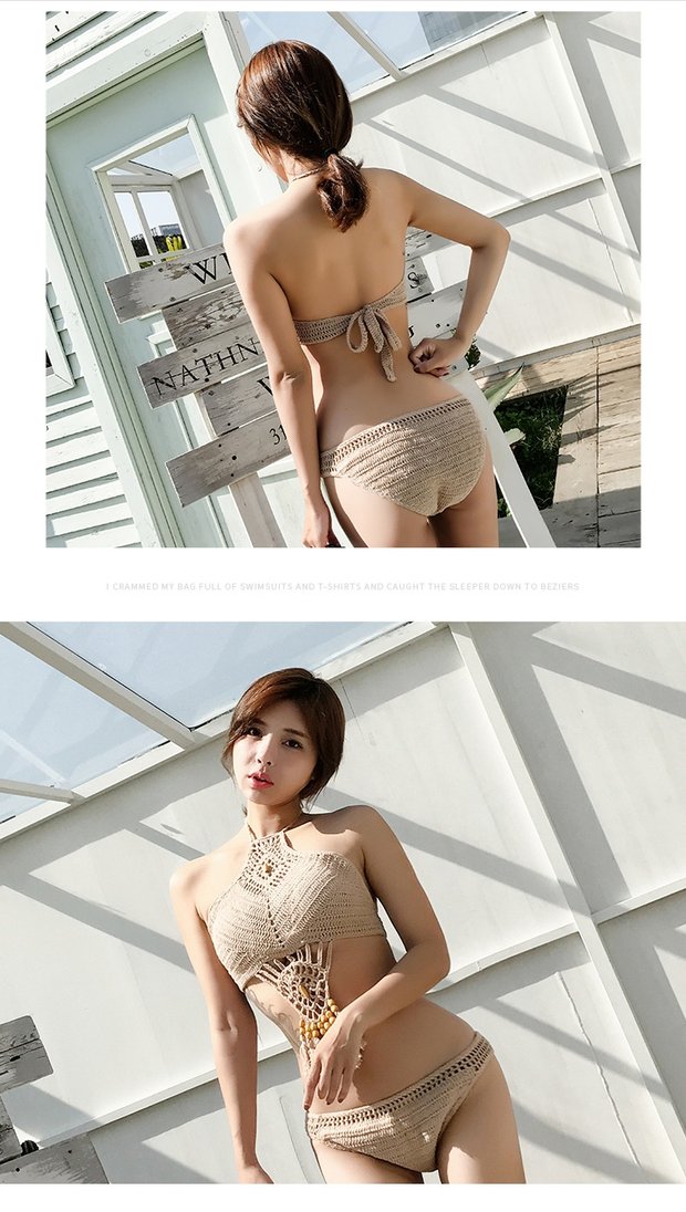 Châu Âu và Mỹ gợi cảm chia đôi bikini nhỏ nước hoa ngực nhỏ tập hợp áo tắm tua rua đan áo tắm mùa xuân nóng bỏng của nữ váy tắm biển đẹp