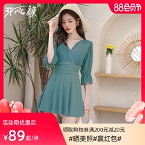 Swimsuit women in the summer of 2021 new explosive one-piece womens fashion cover belly thin conservative cover meat seaside bathing suit