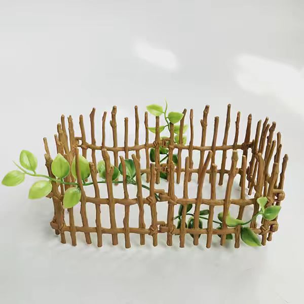 Moss Micro-Landscape Succulent Potted Plant DIY Decoration Wooden Fence Long Fence Small Fence Landscaping Accessories
