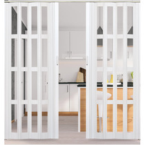 Net red artifact custom PVC open kitchen folding door sliding door partition curtain transparent non-perforated anti-fume