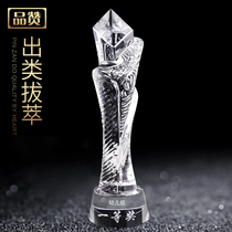 Trophy custom crystal glaze creative outstanding Trophy Corporate Awards commemorative gifts factory direct lettering