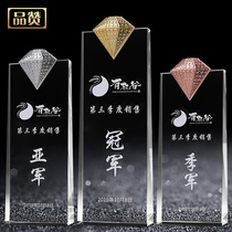 Crystal Trophy Customized Creative Childrens Medals Authorized Award Brand Diamond Glass Gold Silver Copper Free lettering