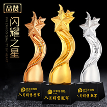 Gold-Plated Resin trophy Crystal custom-made creative Annual Award awards excellent staff football match prizes