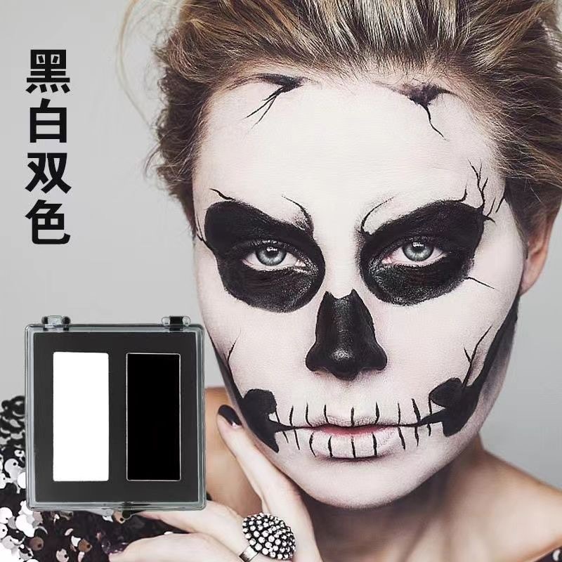 Halloween Female Ghost  Makeup Clown Red Black White Foundation Oil Paint Paste Face Painting Dark Gothic Secret Room