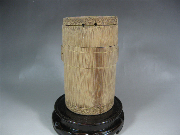 Wenge Bamboo Caddy Portable Tea Caddy Natural Environmental Protection Bamboo Product Cup With Lid Seal Bamboo Bamboo Tea Caddy Tea Set Punch Drill