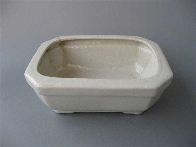 Cultural Revolution Porcelain Ceramic Dehua Kiln White Porcelain Narcissus Flower Pot Old Flower Pot Bonsai Pot Succulent Pot Potted Plant Nostalgic Retro