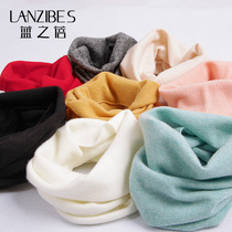 Winter wool scarf ladies thick warm sleeve head cervical spine small scarf Korean version of Joker knit wool neck sleeve