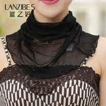 Silk scarf female summer thin neck protection net gauze silk scarf women solid color sleeve collar false collar mulberry silk scarf