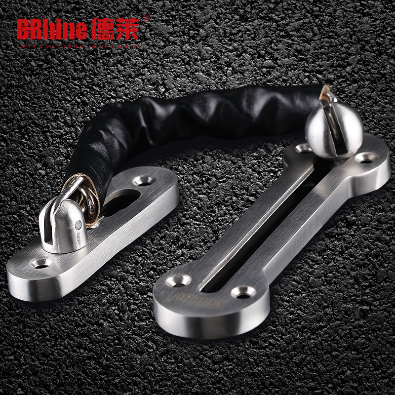 Dele Hotel Door Lock Door Chain Thickened Door Bolt Stainless Steel Door Chain Door Buttoned Door Bolt burglar-proof button lock door chain