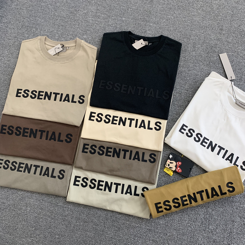 Fog Multi-Line Essentials Silicone Letter High-Street Loose Pure Cotton Base Shirt Summer Round Neck Short-Sleeve T-Shirt for Women