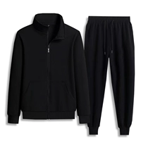 Черный костюм [ног галстук] [нормальный стиль без флиса]