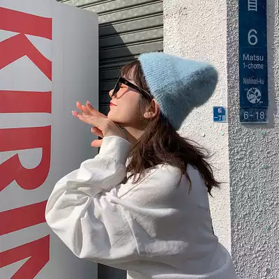 Feel and good wool hat Korean hat female sweet wool hat Autumn and winter all-match knitted hat warm Korean Japanese