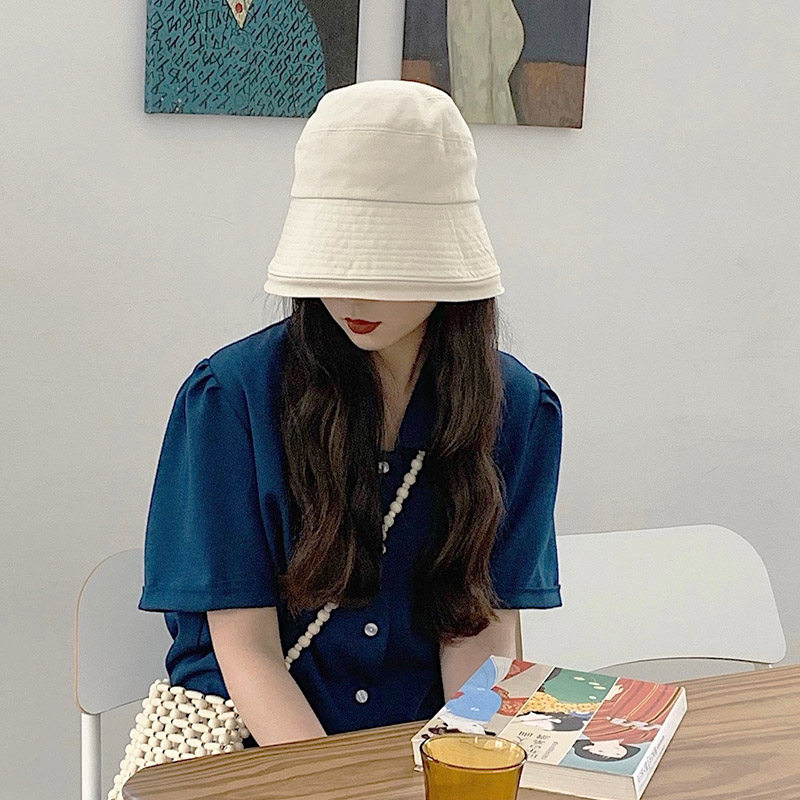 High cold hat female Korean version fisherman hat ins wind exquisite girl Japanese face cover wild solid color basin hat shows face small