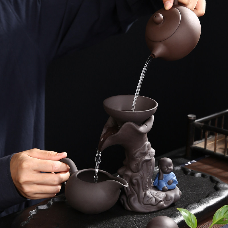 Purple Sand Tea Leak Tea Filter Creative Built Tea Architecture Cute Monk Tea Filter Stainless Steel Filter Tea Tool Accessories