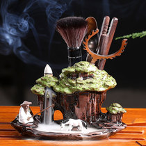 Creative tea ceremony Six Junzi tea clip set Pure copper tea knife Ebony tea set accessories Daquan Tea pet back flow incense