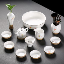 Chinese White kung fu tea set hand-painted matte kiln tea ceremony accessories drinking tea set teapot porcelain tea utensils
