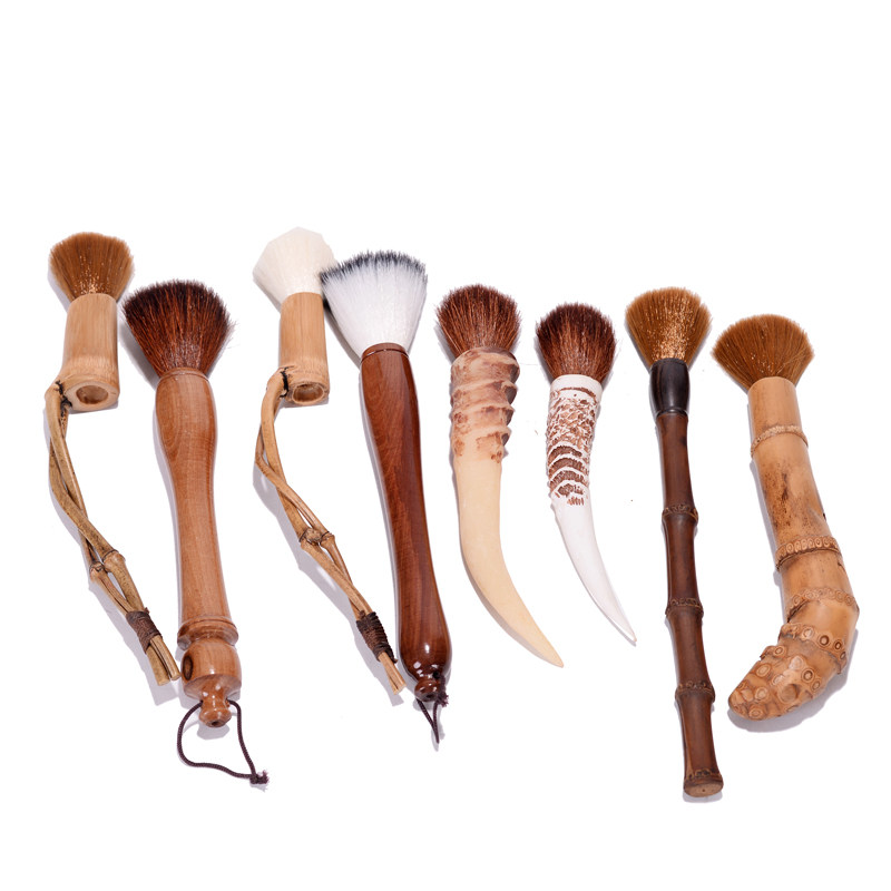 Handmade ebony tea pen tea brush does not lose hair, raising pot pen personality kung fu bamboo tea ceremony tea set accessories