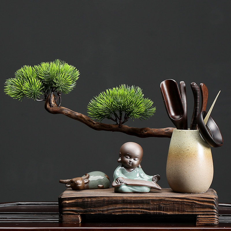 Kung-fu Tea Art Small Pendulum Pieces Zen small Shamya Tea Desk Decorative Tea Dao Six Gentlemen Suit Tea Set Tea Set Accessories 6 Pieces