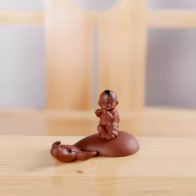 Creative mini buffalo small tea pet kung fu tea accessories boutique can raise tea ceremony ornaments multi-meat flower pot decoration