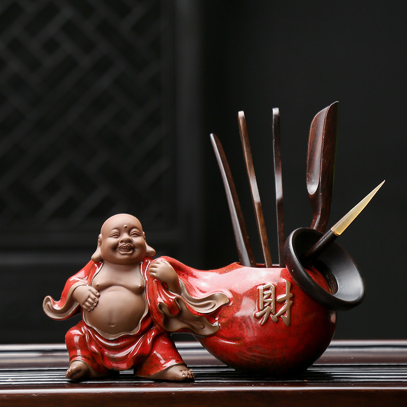 Purple Sand Trick Mallever Tea Leaf Jars Jars Black Sandalwood Tea Road Six Gentlemen Suit Kongfu Tea Accessories 6 Pieces