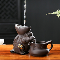 Tea pet Golden Toad tea artifact Tea leak tea filter Creative tea filter Teapot filter Small green citrus tea accessories