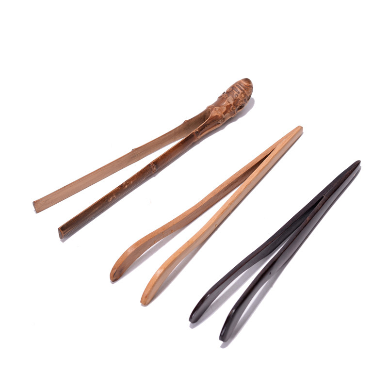 Kongfu tea with cup holder handmade bamboo tea clip tea bamboo and wood washing cup clip anti-burn clip tea tray Tea track accessories