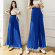 Falling chiffon pleated wide-leg pants women's high waist vertical straight leg 2023 summer thin section loose casual slim skirt pants