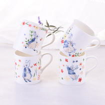 Bone Porcelain Cartoon Couple Mark Cups Milk Black Tea Coffee Office Water Glass Ceramics Creative Eu Style Drinking Water Breakfast High