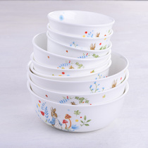 Bone Porcelain Home Rice Rice Bowl Noodle Soup Large Dish Ceramic Cutlery Suit Creative Cute Cartoon Daily-Style Rabbit