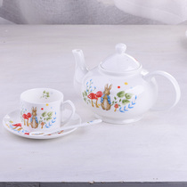 Bone Porcelain English-style Afternoon Tea Set Suit Rabbit Cute Cartoon Ceramic Teapot Cups double fruit tray Snack Black Tea