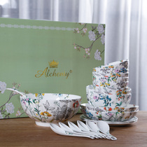 Export to the United Kingdom flower fun bone China rice bowl Noodle bowl Creative high-grade European and American home ceramics Cute porcelain bowl