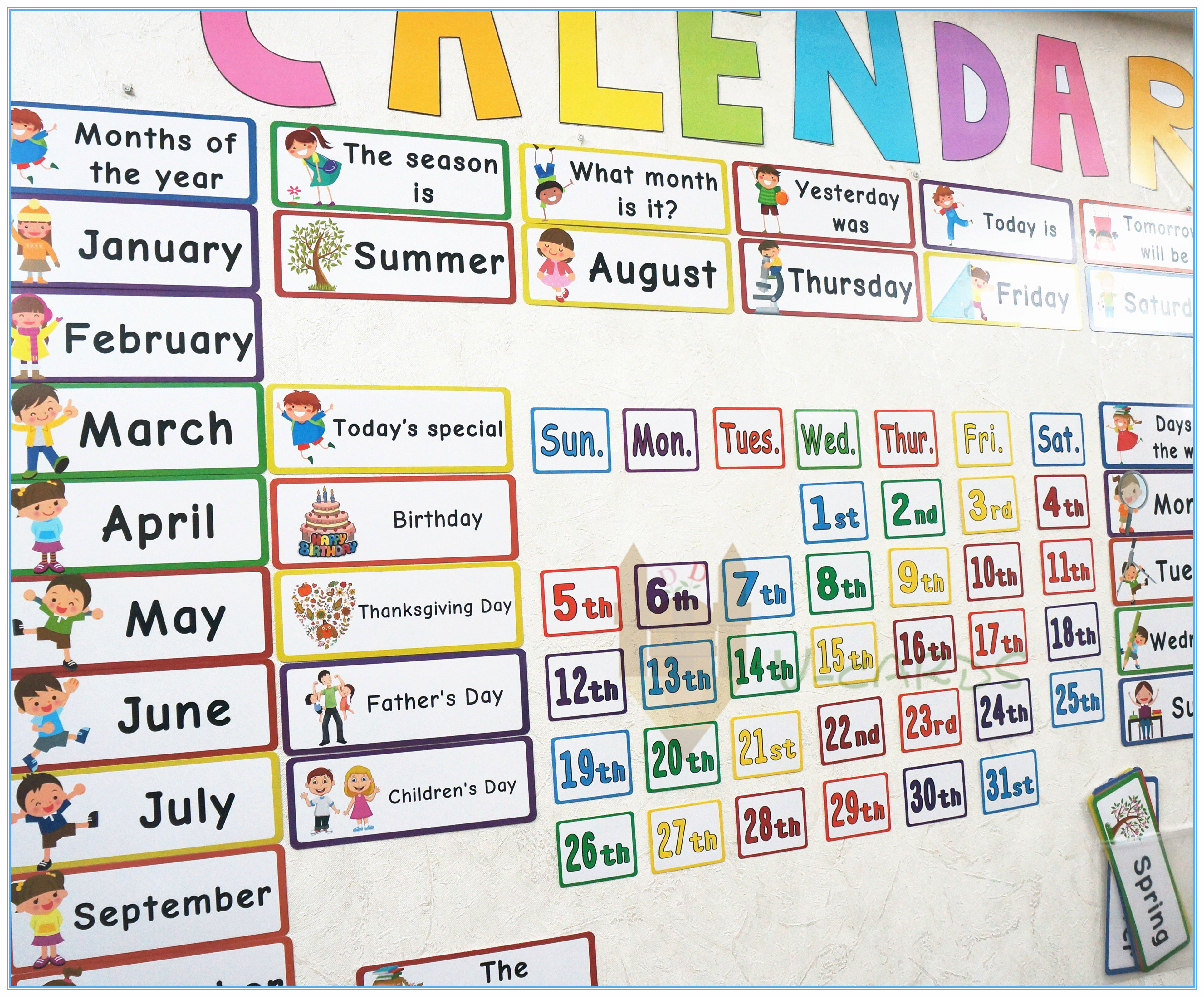 英语启蒙好帮手！Calendar日历教具，开启智慧成长之路📚🎉-早教闪卡-淘宝好物网