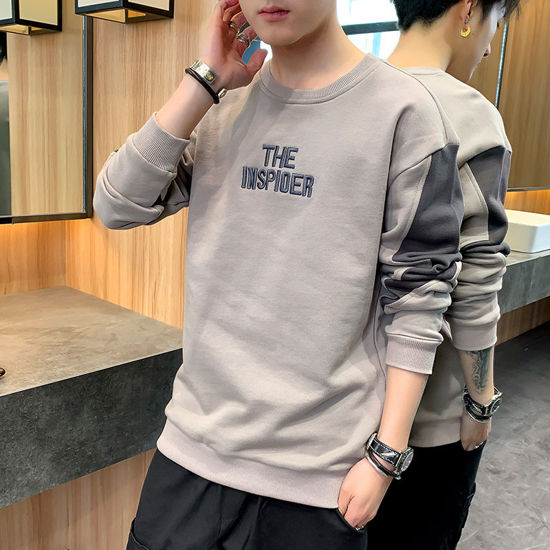 Support National Stock Stars 2022 Round Neckline Embroidered Men's Spring And Autumn Season New Long Sleeves Trend 100 Lapped Undershirt