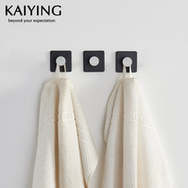 Kaiying Nordic Black square incognito creative sticky hook free hole hanging hook Coat hook Wall hanging single hook wall hanging