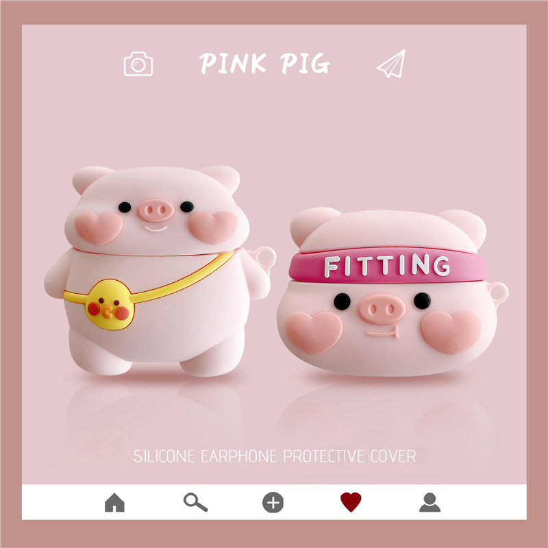 Cute piglets apply Huawei Freebuds3 protective sleeves 4pro Wireless Bluetooth 4i headsets Three generations of four generations of huawei free3 Generation male and female lovers hyperfire mesh red silicone