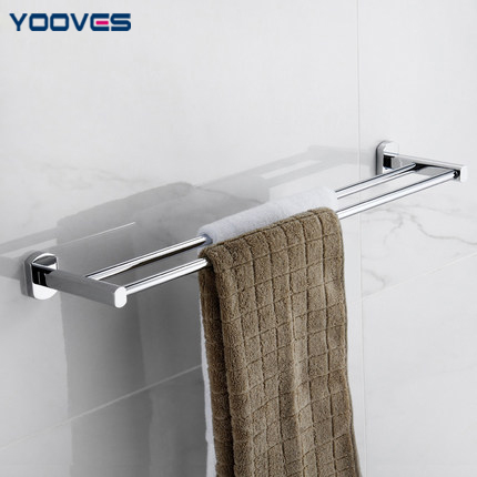 Yawieth full copper towel rack towel-lever double-lever Makeup Room Shelve Bathroom Bathroom Hardware Pendant