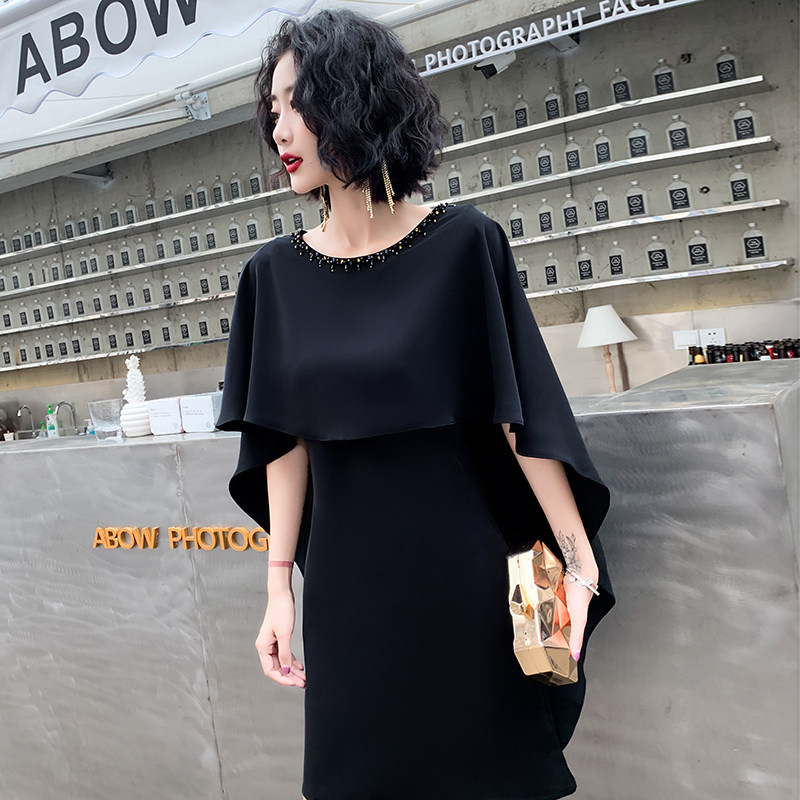 Small evening dress dress women 2021 new fashion high-end black thin temperament high-end socialite banquet dress summer
