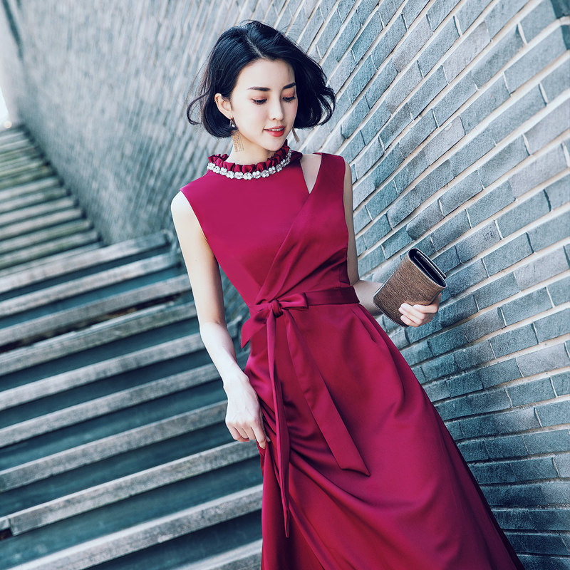 Evening dress Skirt Woman High-end Temperament Upscale Red Noble Young happy lady with mother-in-law Mother-in-law Wedding Banquet